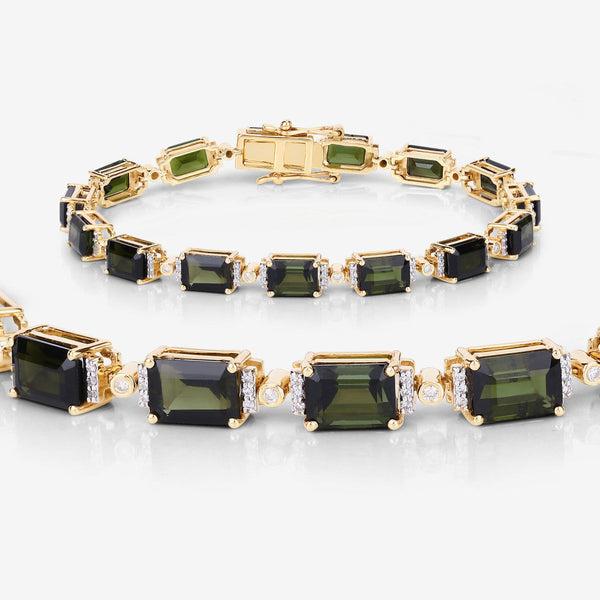 Sensational Green Tourmaline and Diamond Bracelet