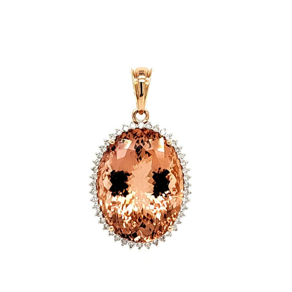 21.57 Carat Maximalist Morganite & Diamond Pendant