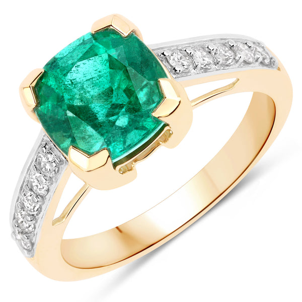 Heirloom-Worthy Zambian Emerald and Diamond Ring