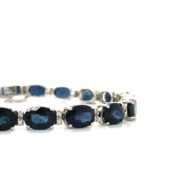 Sapphire and Diamond Eternity Bracelet Signed EFFY