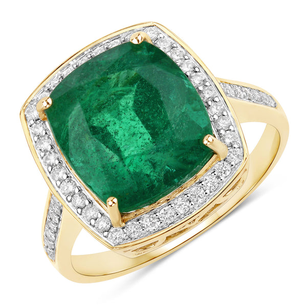 IGI Certified Zambian Emerald & Diamond Halo Ring