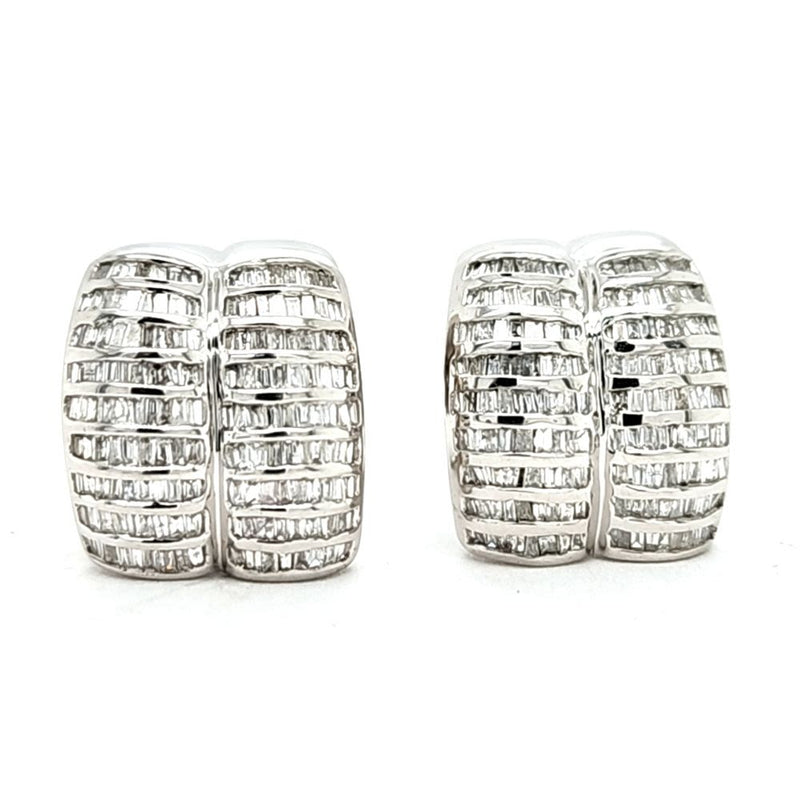 SBT Behzad Sarhady Baguette Diamond Wide Earrings