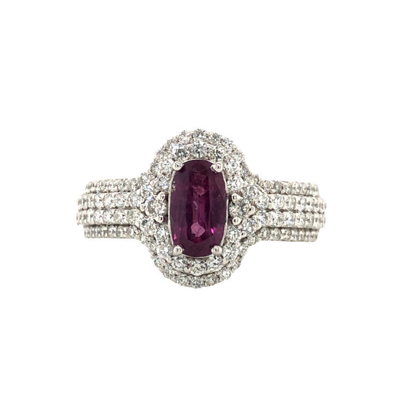 GIA Certified Unheated Kashmir Sapphire & Diamond Ring