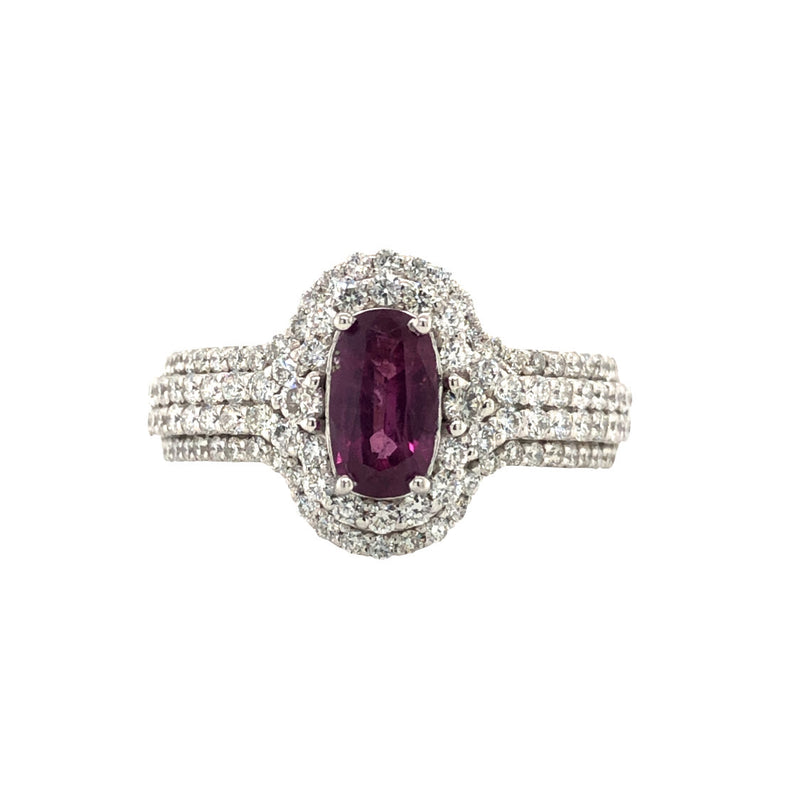 GIA Certified Unheated Kashmir Sapphire & Diamond Ring