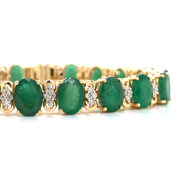 Emerald & Diamond Eternity Tennis Bracelet, Chunky