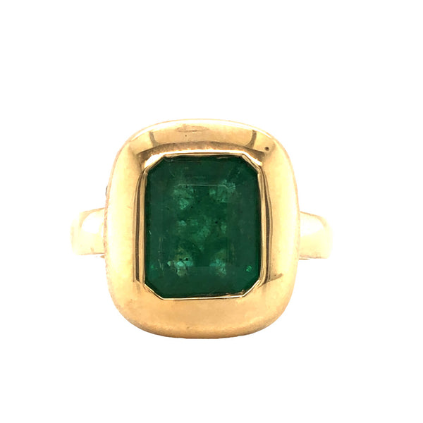 Emerald & Diamond Hidden Halo Ring Signed Alex Lee