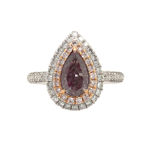 1.02 CT GIA Certified Fancy Pink-Brown Diamond Ring