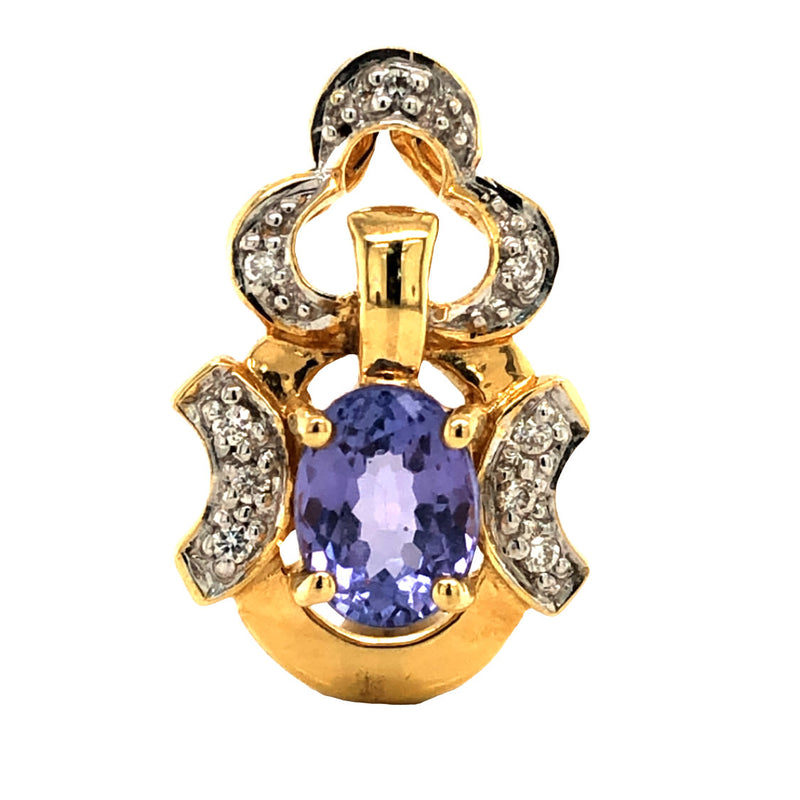 Tanzanite and Diamond Trefoil Motif Pendant