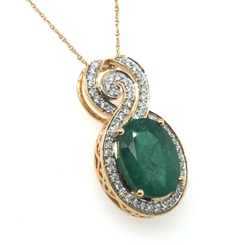 Brazilian Emerald and Diamond Necklace