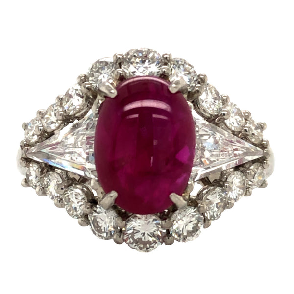 PLT and Diamond GIA Certified Burma Star Ruby Ring