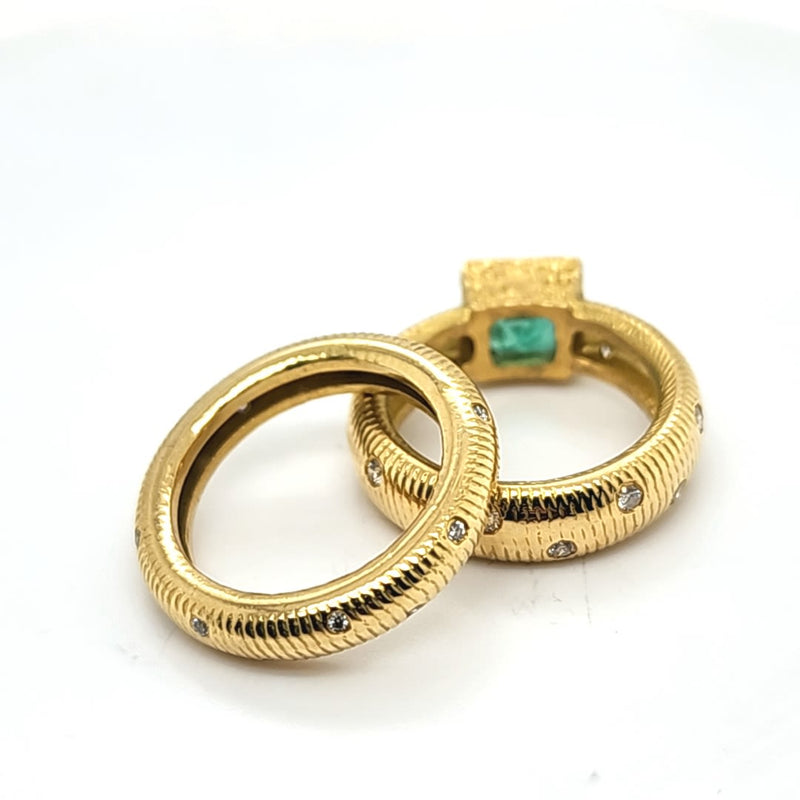 Emerald & Diamond Ring Set - House of Paul Morelli