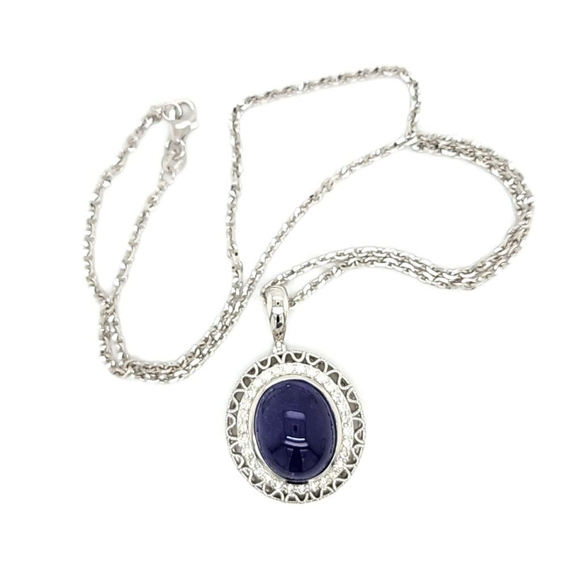 Oscar Friedman Tanzanite and Diamond Halo Necklace