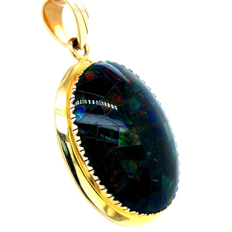 Mosaic Opal Pendant Set in Bezel