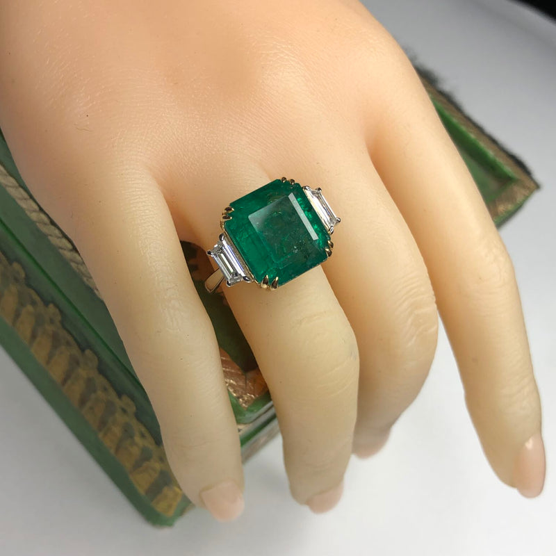 Extraordinary 12.7CT GIA Emerald and Diamond Ring