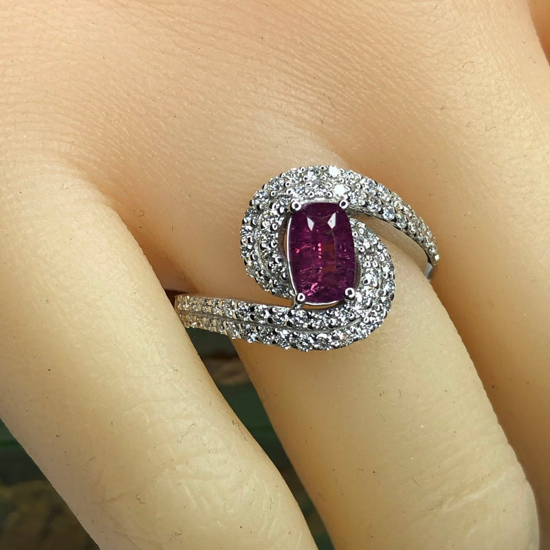 GIA Unheated Kashmir Pink Sapphire & Diamond Ring