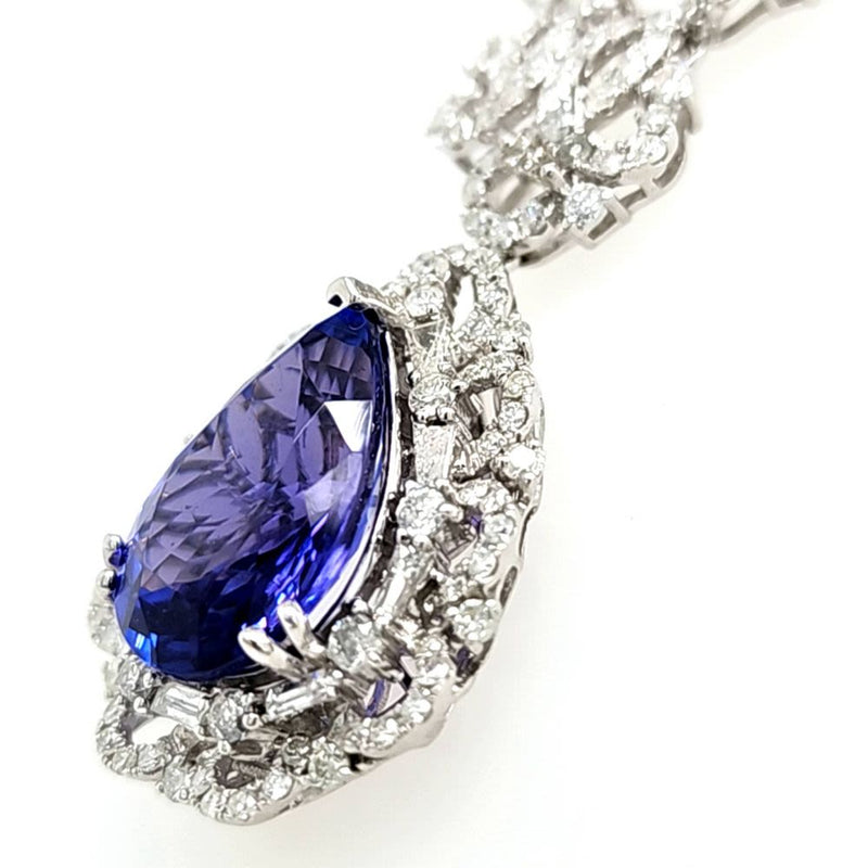 GIA Tanzanite & Diamond Necklace, SIGNED "Orianne"