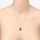 Elegant Teal Blue Tourmaline and Diamond Pendant