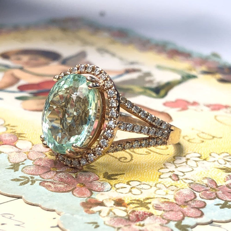 GIA Prized Paraiba Tourmaline & Diamond Halo Ring