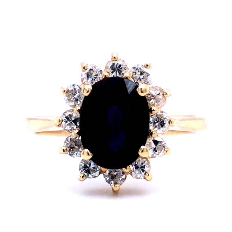 1 CT Sapphire & .36 CTW Diamond Ring 14K