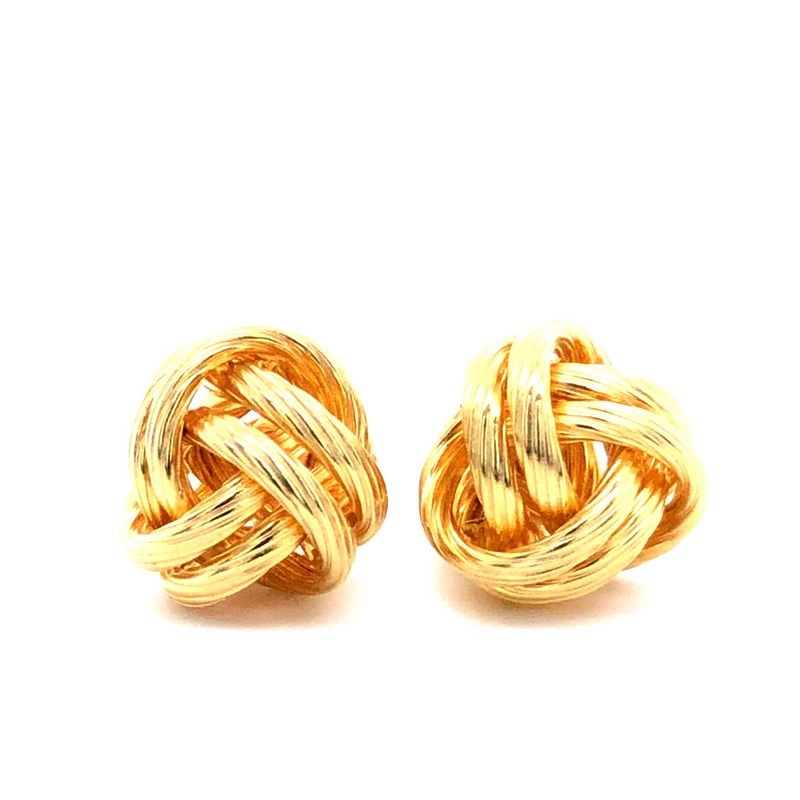 Love Knot Earrings 11 MM 14K Yellow Gold