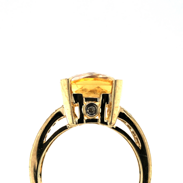 Citrine & Champagne Diamond Ring 10K