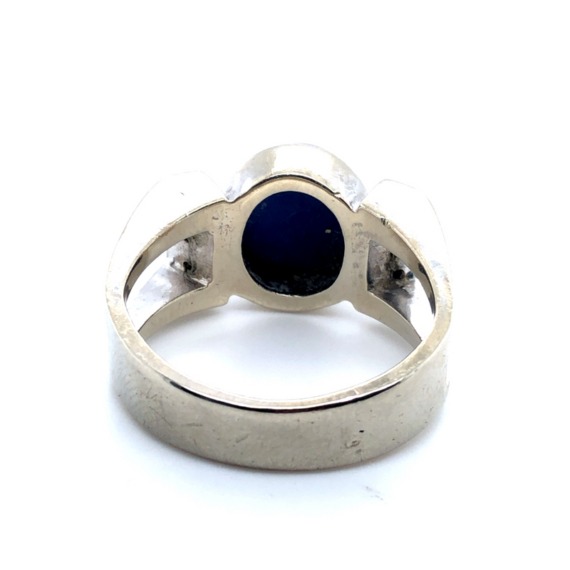 Lab Created Star Sapphire Ring 14K White Gold